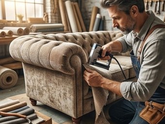 Sofa repair and re-upholstery service by Maruti Lining Works, Surat